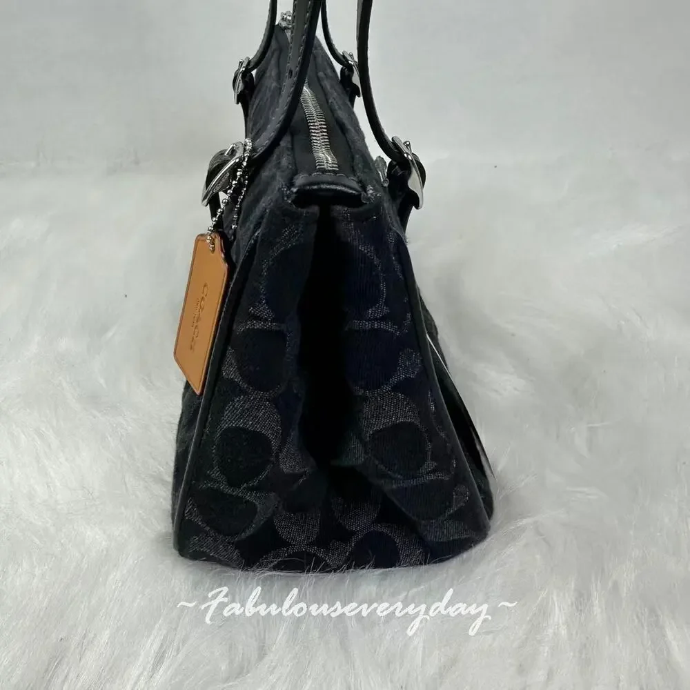 Coach Asher Shoulder Bag In Signature Denim CDB92 Denim/Silver/Black NWT